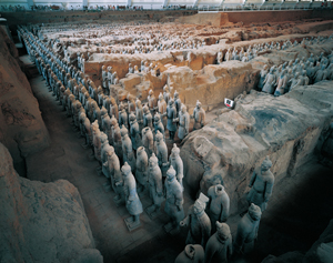 THE TERRACOTTA WARRIORS UNEARTHED IN THE MAUSOLEUM OF THE FIRST QIN EMPEROR